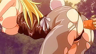 Desire & Hatred 1 - Busty hentai teacher gets two carrots rammed in her ass and pussy