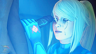 Phazon Experiment - Samus Aran deepthroats and swallows a load