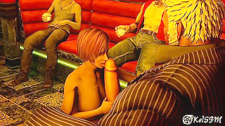 DOA girl Lisa Hamilton gives a strip show then gets gangbanged by everyone in the club