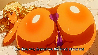 Hot blonde anime schoolgirl goes back for a study lesson and blowjob