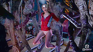 Wendigo monster fucks Samantha Giddings in cavern