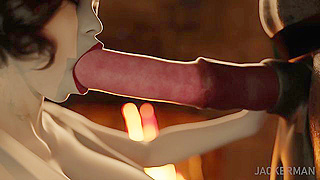 Dinner at Castle Dimitrescu - Busty mature vampire fucks Minotaur