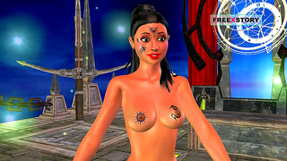 Cute 3D Anime Indian Girl Seductively Masturbates With A Banana
