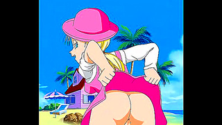 Marron Shows Her Ass in Dragon Ball Anime Sexy Scene