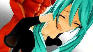 MMD Miku AnimeGirl Gives Seductive Blowjob With Sexy Moans