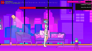 Cute Anime Chick Seduces in Neon Fantasy for Erotic Fun