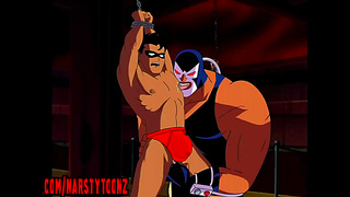 Hentai Hero Robin Gets Fingered By Villain Bane In Animated Yaoi Scene