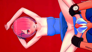Pink-Haired Ram Gives Sensual FootJobs in Hotel Towel Session