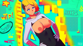 Spider-Man Gwen & Miles Dubbed Hentai Animation Adventure Together