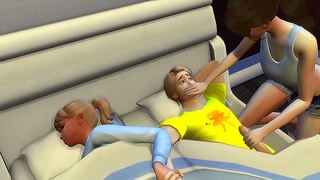 Hidden Blowjob Leads to Intense 3D Threesome with Alien Teen & Huge-Cock Creampie Bukkake