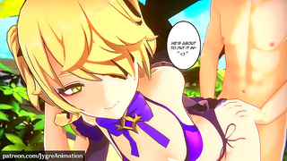 Genshin Impact Anime Girl Enjoying 3D Hentai Creampie Action