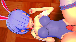 Rem Lovely Bunny Cosplay Leads to Steamy 3D Hentai Action