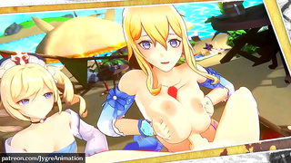 Genshin Impact Anime Babe Rides Dick for Juicy 3D Creampie Finish