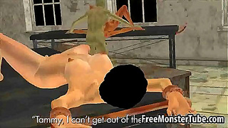 Short-Haired 3D Babe Sucks Zombie's Dick In Bizarre Anime Blowjob Session