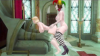 Court jester is fucking this other slut in the castle