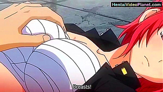 Sexy Anime Babe Shows Off Big Tits In Weird Hentai Outfit