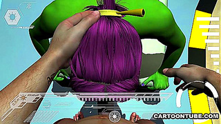 POV Action – 3D Alien Gets Tits & Pussy Fucked Hard By Bizarre Anime Dude