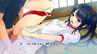 Teen Anime Beauty Rides Dick While It Rains for Eroge Gameplay Bliss