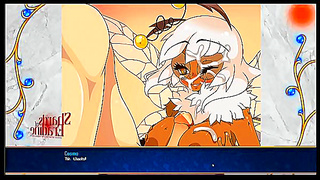 Horny Bee Girl Titty Fucks in Anime Adventure Game Scene