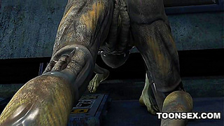 Sexiest 3D Cartoon Alien Babe Fucked Hard Doggy Style By Martian