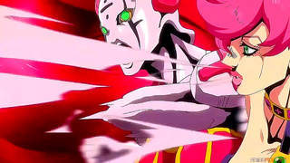 Horny Blonde Anime Chick Fucks Wildly for JOJO's Shorno-Shobanna Fantasy fulfillment