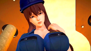 Horny Police Woman Rides Soft Dick To Throbbing Orgasm In Kinky 3D Hentai Fantasy