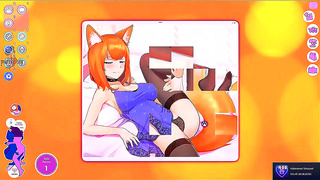 Foxy Redhead Catgirl Waifu Masturbates With Toys & Moans Loudly