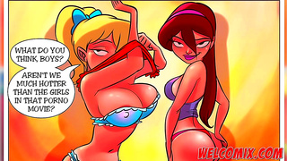 Naughty College Girls Enjoy Big Dick Handjobs & Boob Play At Home