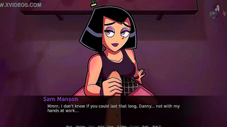 Goth Sam Gives Danny Hot Handjob & Facial Cumshot in Anime Fantasy