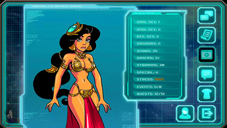 Redheaded Princess Jasmine Strips Teasingly for Alien Monster Girls