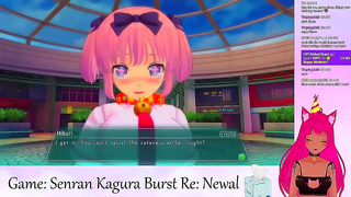 Lewd VTuber Neko Seduces in Lingerie During Senran Kagura Livestream Softcore Fun