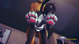 Fox Fucks Cat for Creamy Finish in Uncensored 3D Hentai Manga Action