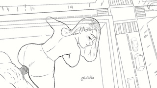 Hentai Cartoon Girl Enjoys Rough Doggy Style Backshots On The Rooftop ASMR