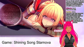 Lewd VTuber Neko Enjoying Intense Anime Action in Shining Song Starnova