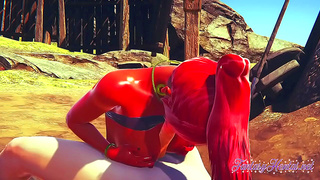 Gerudo Girl Fucks Hard in Desert for 3D Hentai Zelda CreampieCumshot