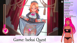 Lewd VTuber Neko Streams Anime Video Game for Creampie Action
