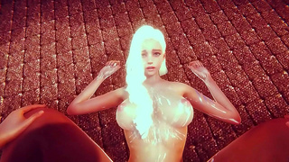 Blonde Anime Babe Sucks Big Dick & Gets FacialCumshot In Hot Hentai Scene