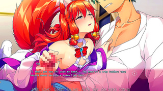 Femboy Trap Shrine Yui Gives Seductive Handjob In Anime Sex Scene