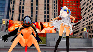Horny MMD Damsel and Futanari Dance & Sing for Your Pleasure
