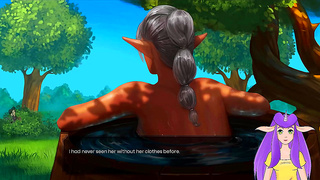 NakedElf Princess With Big Tits And Muscles Fucks In The Bath For Vtuber Fans