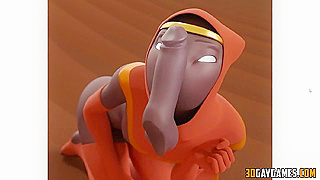 3D gay Egyptian dude used by cocks and toys