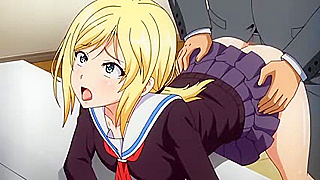 Lecherous Salaryman 2 - Naughty hentai schoolgirl gives uncle handjob on elevator