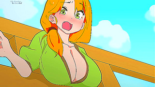 Alex got stuck in the fence, but Steve couldn't get past! Minecraft,Hentai,Cartoon,Parody !