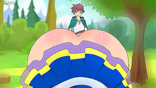 Aqua Wore a skirt that was Too short to seduce Kazuma/Hentai/Cartoon/Parody/God's Blessing On This Wonderful Wold !