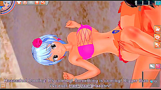 Yukino Agria beach sex 3D hentai