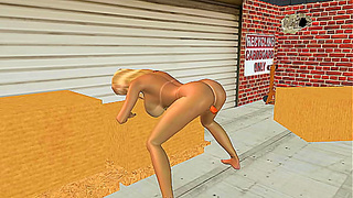 Animated 3D Porn - A very beautiful Big Breasted women masturbating using Carrot