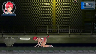 Red haired girl has sex with robot man in Idol run hentai act erotic game