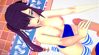 Mona puts on a swimsuit to jerk off (hentai) (uncensored) (genshin impact)