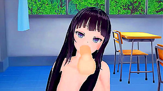 Brunette student gets fucked by her teacher on the desk (Hentai) Koikatsu!
