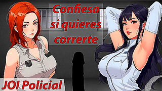 Good cop'bad cop Jerk-off instructions JOI hentai with Spanish voice